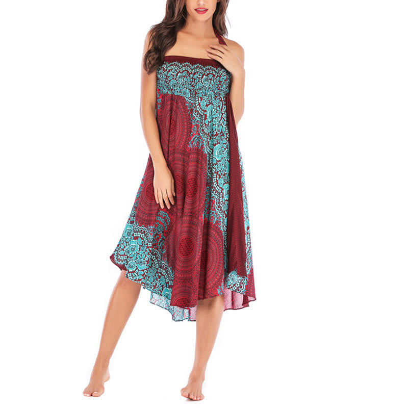 Buddha Stonesツースタイルウェア ボヘミアンコンパスローズフラワーレースアップスカートドレス - image 42