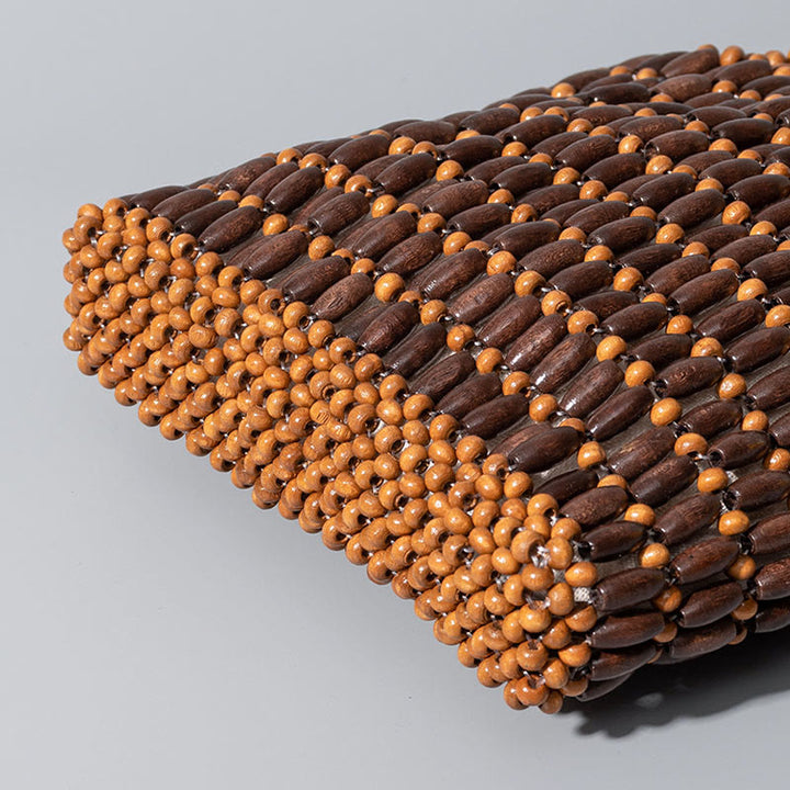 Buddha Stonesの手編み木製ビーズハンドバッグ