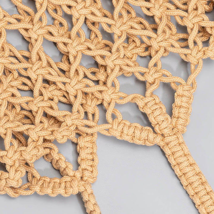 Buddha Stonesの手編みコットン糸ショルダーバッグハンドバッグ