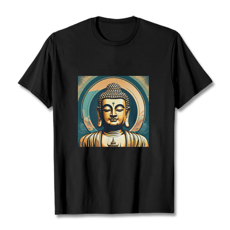 Buddha StonesオーラゴールデンブッダTシャツ - 黒 - 2XL - image 1