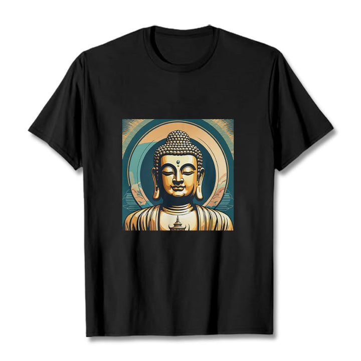 Buddha StonesオーラゴールデンブッダTシャツ - 黒 - 2XL - image 1