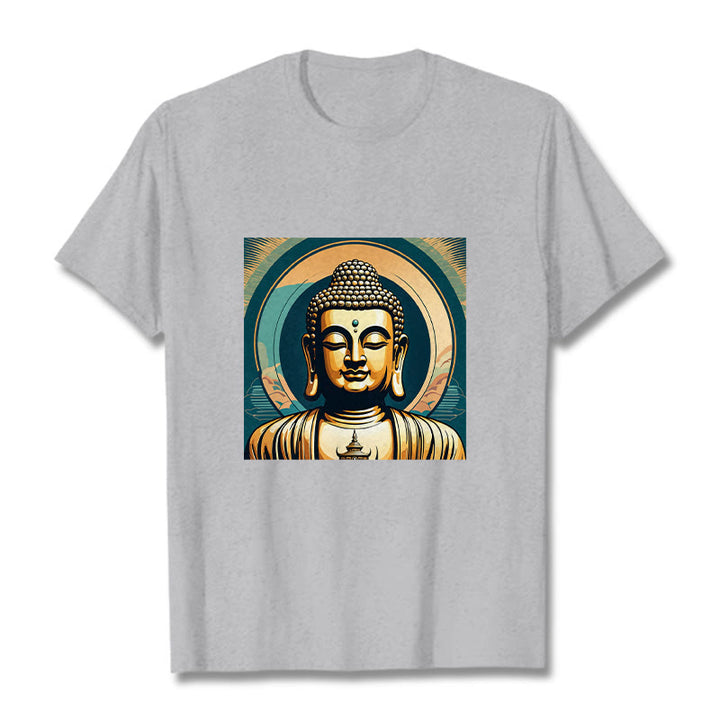 Buddha StonesオーラゴールデンブッダTシャツ - ライトグレー - 2XL - image 19