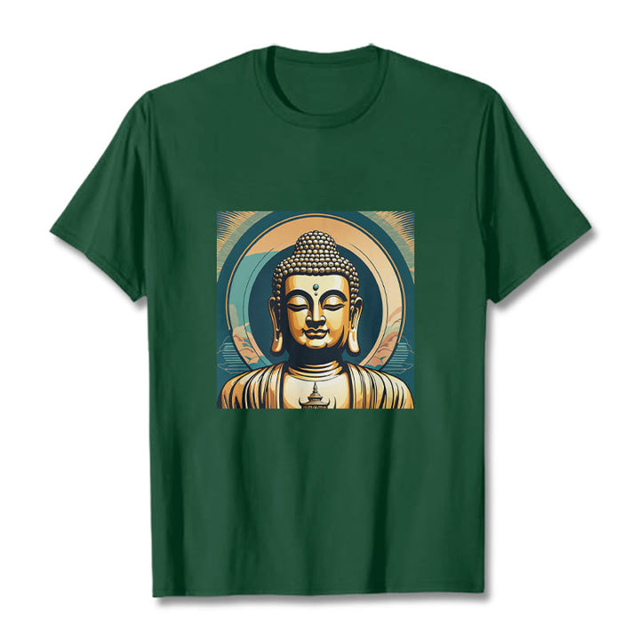 Buddha StonesオーラゴールデンブッダTシャツ - フォレストグリーン - 2XL - image 10