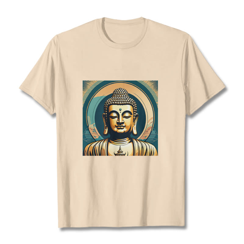 Buddha StonesオーラゴールデンブッダTシャツ - ビスク - 2XL - image 8