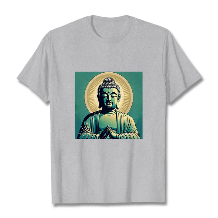 Buddha StonesオーラグリーンブッダTシャツ - ライトグレー - 2XL - image 19