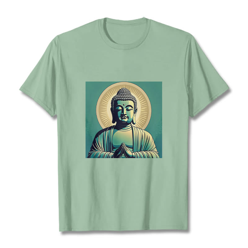 Buddha StonesオーラグリーンブッダTシャツ - ペールグリーン - 2XL - image 1