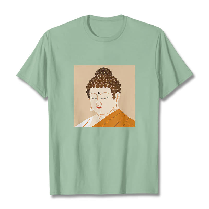 Buddha Stones目を閉じてリラックス 仏陀Tシャツ - ペールグリーン - 2XL - image 14