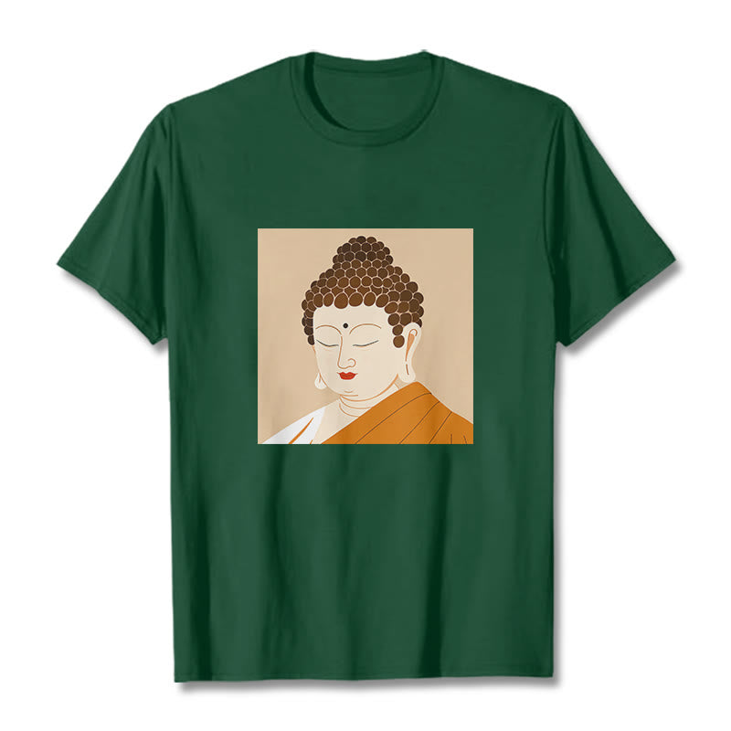 Buddha Stones目を閉じてリラックス 仏陀Tシャツ - フォレストグリーン - 2XL - image 10