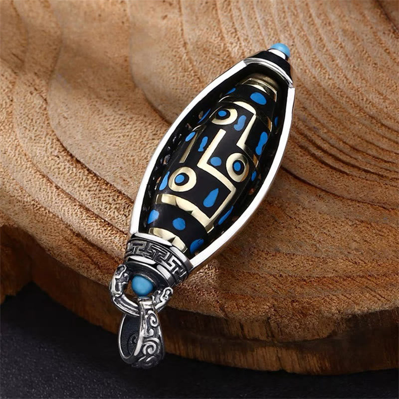 Buddha Stonesチベットオーム・マニ・パドメ・フム九眼 ビーズ模様 平和 清浄 回転式ネックレスペンダント - image 7