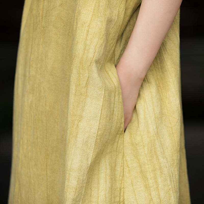 Buddha Stonesハンドメイド タイダイ ラミー リネン ミディドレス ワイドレッグ パンツ ポケット付き - image 11