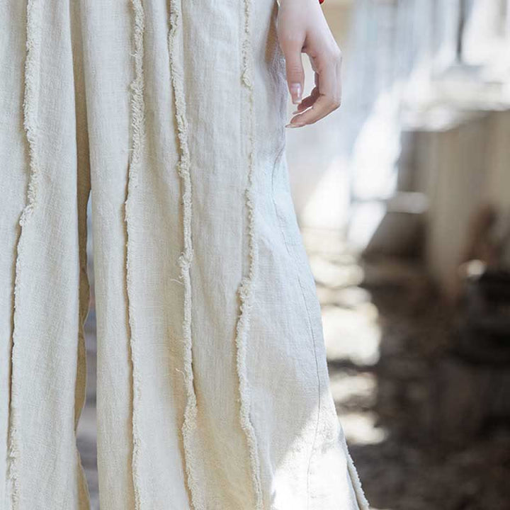 Buddha Stonesフロッグボタン ノースリーブ キャミソール ミディドレス ラミーリネン ワイドレッグパンツ ポケット付き - image 38