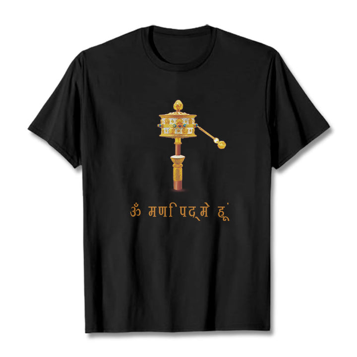 Buddha Stonesサンスクリット語 OM NAMAH SHIVAYA祈祷ホイールTシャツ Tシャツ - 黒 - 2XL - image 6