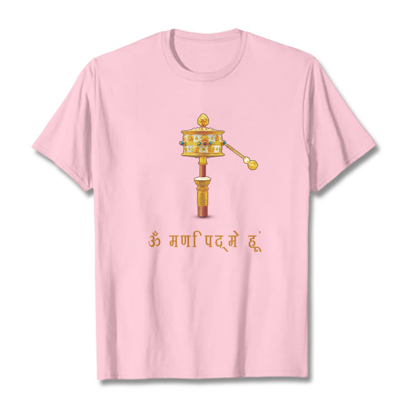 Buddha Stonesサンスクリット語 OM NAMAH SHIVAYA祈祷ホイールTシャツ Tシャツ - ライトピンク - 2XL - image 14