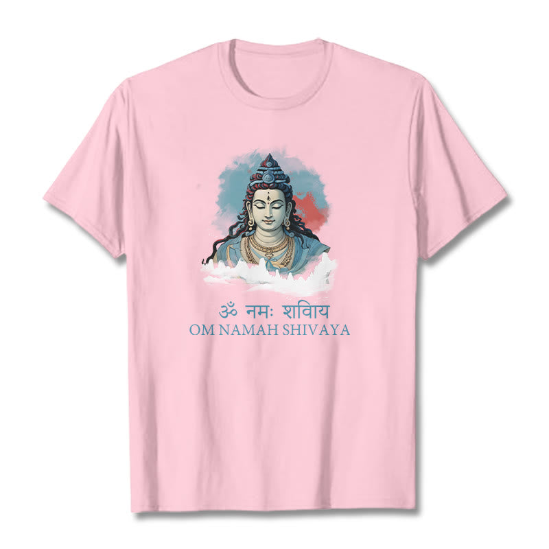 Buddha Stonesサンスクリット語 OM NAMAH SHIVAYA カラフルな雲 T シャツ - ライトピンク - 2XL - image 13