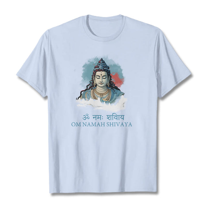 Buddha Stonesサンスクリット語 OM NAMAH SHIVAYA カラフルな雲 T シャツ - ライトシアン - 2XL - image 19