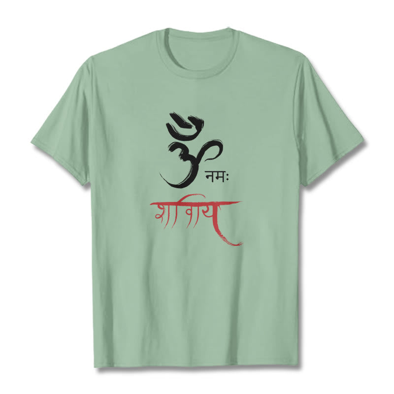 Buddha Stones OM NAMAH SHIVAYA マントラ サンスクリット T シャツ - ペールグリーン - 2XL - image 18