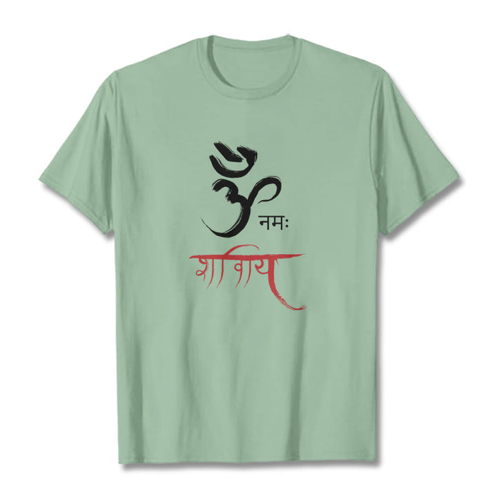 Buddha Stones OM NAMAH SHIVAYA マントラ サンスクリット T シャツ - ペールグリーン - 2XL - image 18