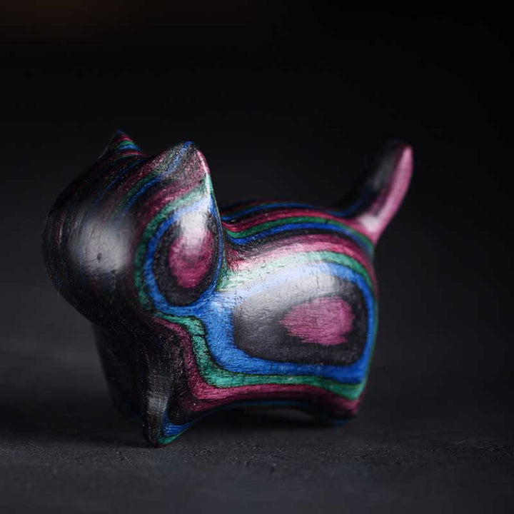 Buddha Stonesミニ猫子猫カラフルな木製かわいいペットの装飾 - image 6