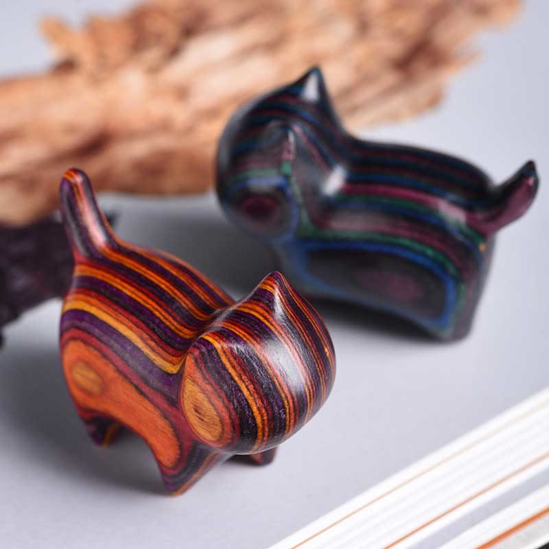 Buddha Stonesミニ猫子猫カラフルな木製かわいいペットの装飾 - image 8
