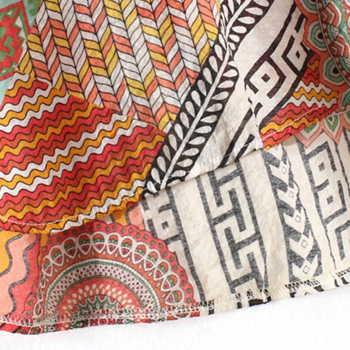 Buddha Stonesレディース マンダラジオメトリー ハーフボタンシャツ