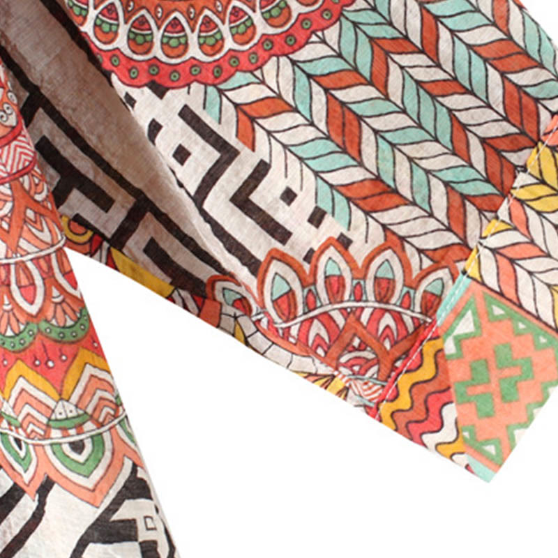 Buddha Stonesレディース マンダラジオメトリー ハーフボタンシャツ