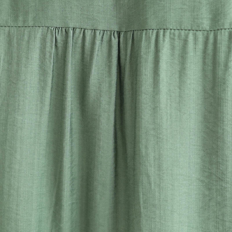 Buddha Stones小花刺繍 Vネック 半袖 コットンリネン Tシャツ - image 7