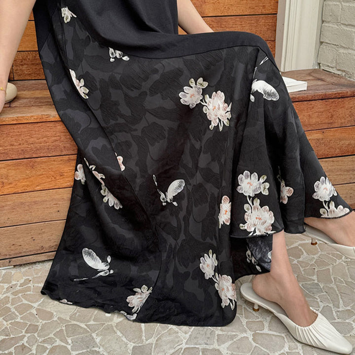 Buddha Stonesカジュアルフラワージャカード半袖Tシャツ ミディドレス - image 5