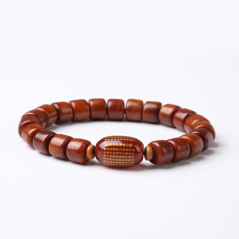 Buddha Stonesチベット骨ビーズ 三目ビーズ 羊の角 赤瑪瑙 強さのブレスレット