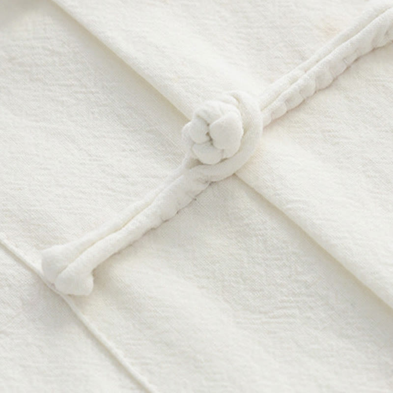 Buddha Stones中国風 カエルボタン 唐装 メンズ 半袖シャツ コットンリネン ポケット付き - image 4