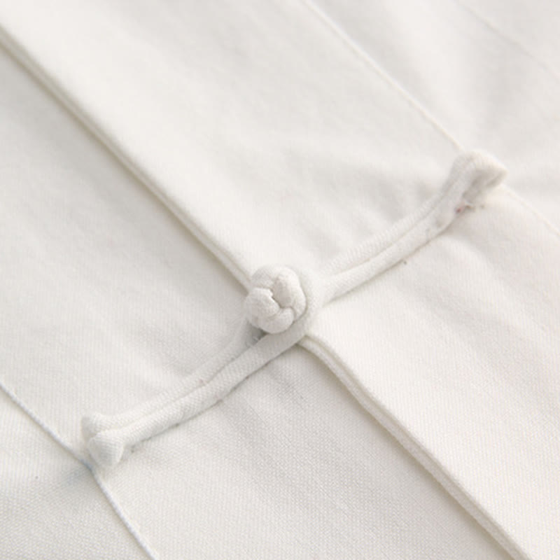 Buddha Stones中国風 カエルボタン 唐装 メンズ 半袖 コットンシャツ ポケット付き - image 4