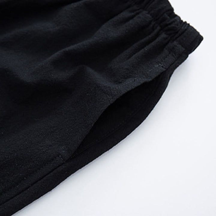 Buddha Stonesメンズ 無地 コットンリネン カジュアル ドローストリング パンツ ポケット付き - image 3