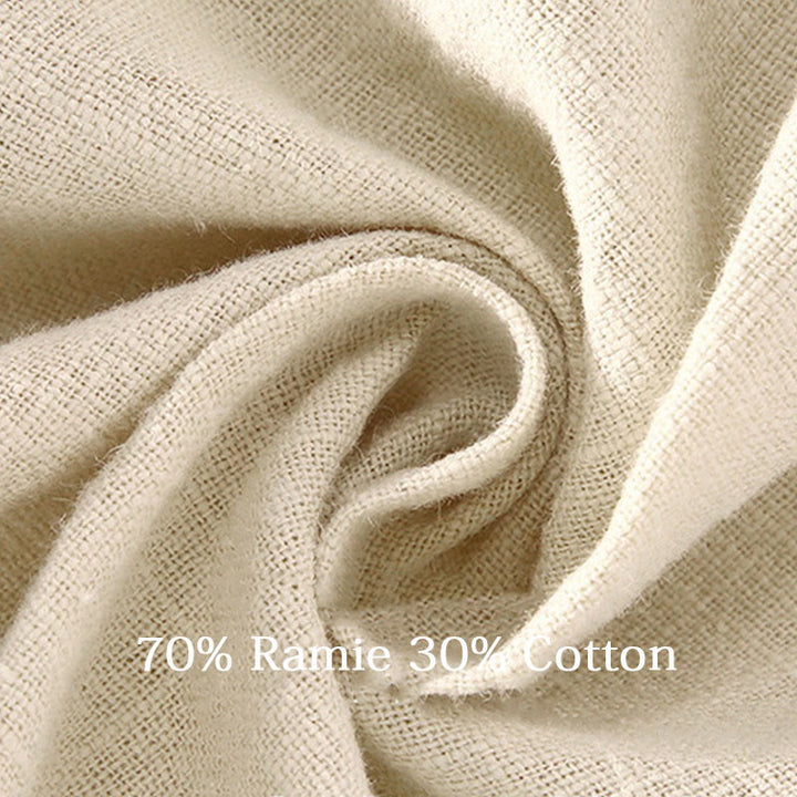 Buddha Stonesメンズ 無地 ラミー リネン ドローストリング クロップドパンツ ポケット付き - image 9