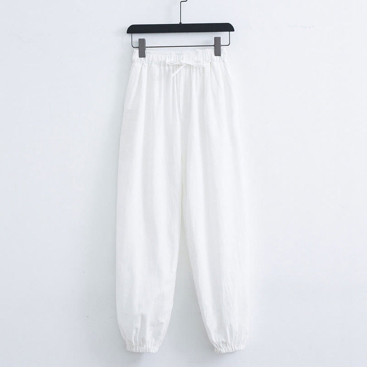 Buddha Stones無地コットンリネンカジュアルメンズハーレムパンツ(ポケット付き) - 白 - US/UK/AU44、 EU54 (4XL) - image 6