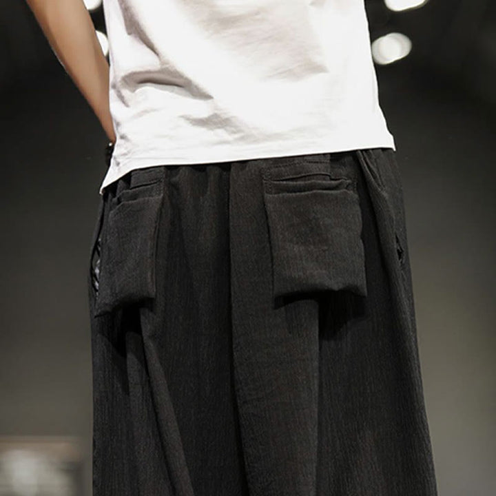 Buddha Stonesサマーソリッドメンズコットンリネンクロップドパンツ(ポケット付き) - image 35