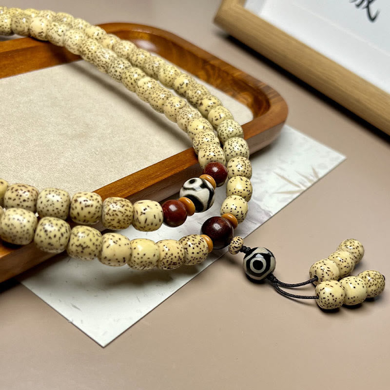 Buddha Stones108 個入りMalaビーズ 菩提樹種 ビーズ 邪悪な霊を寄せ付けないブレスレット
