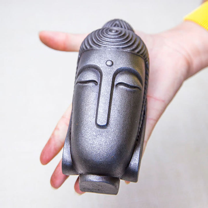Buddha Stones目を閉じて瞑想する仏像 鉄粉錆鋳造樹脂像 室内装飾