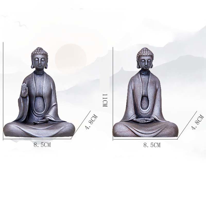 Buddha Stones手作り 瞑想 釈迦牟尼仏 鉄粉 錆 鋳造 樹脂 像 装飾