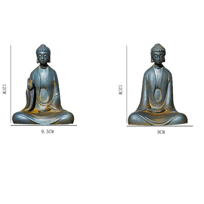 Buddha Stones手作り 瞑想 釈迦牟尼仏 鉄粉 錆 鋳造 樹脂 像 装飾