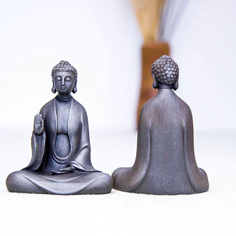 Buddha Stones手作り 瞑想 釈迦牟尼仏 鉄粉 錆 鋳造 樹脂 像 装飾
