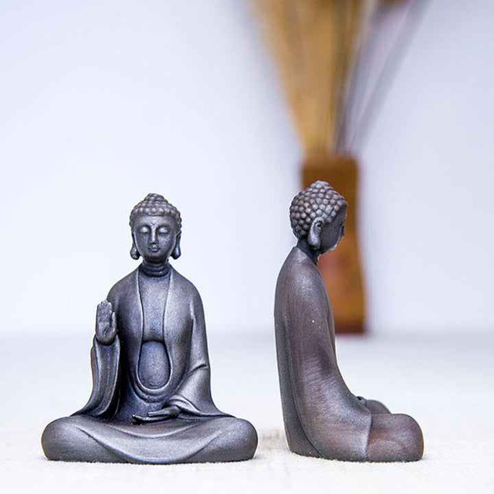 Buddha Stones手作り 瞑想 釈迦牟尼仏 鉄粉 錆 鋳造 樹脂 像 装飾