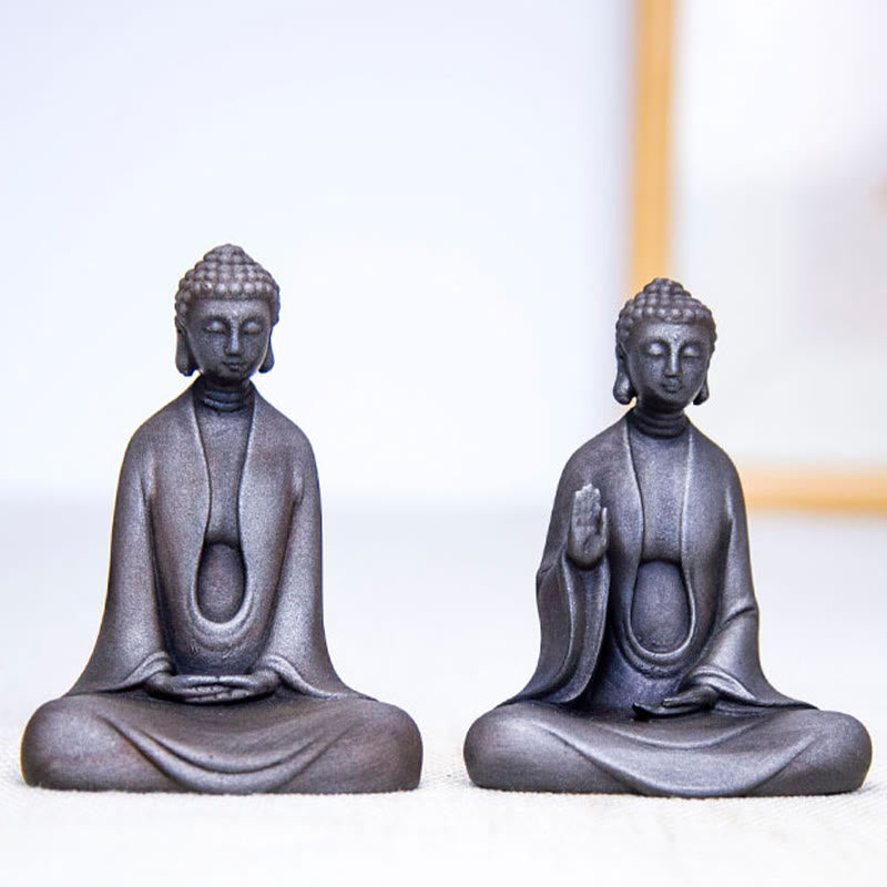 Buddha Stones手作り 瞑想 釈迦牟尼仏 鉄粉 錆 鋳造 樹脂 像 装飾