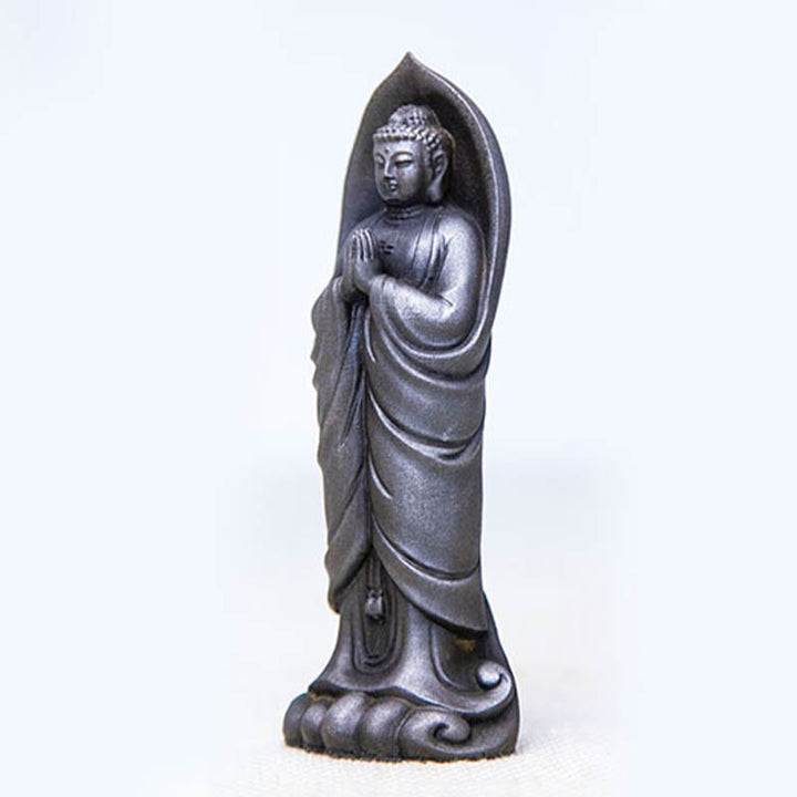 Buddha Stones手作り釈迦牟尼仏ナマステ鉄粉錆びたキャスト樹脂像の装飾