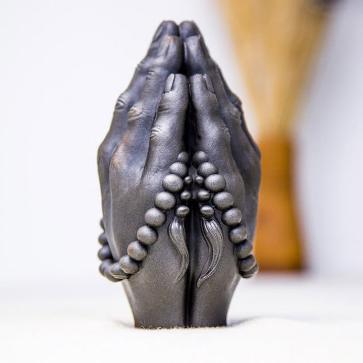 Buddha Stones手作り仏手 ナマステ 鉄粉 錆 鋳造 樹脂 像 装飾