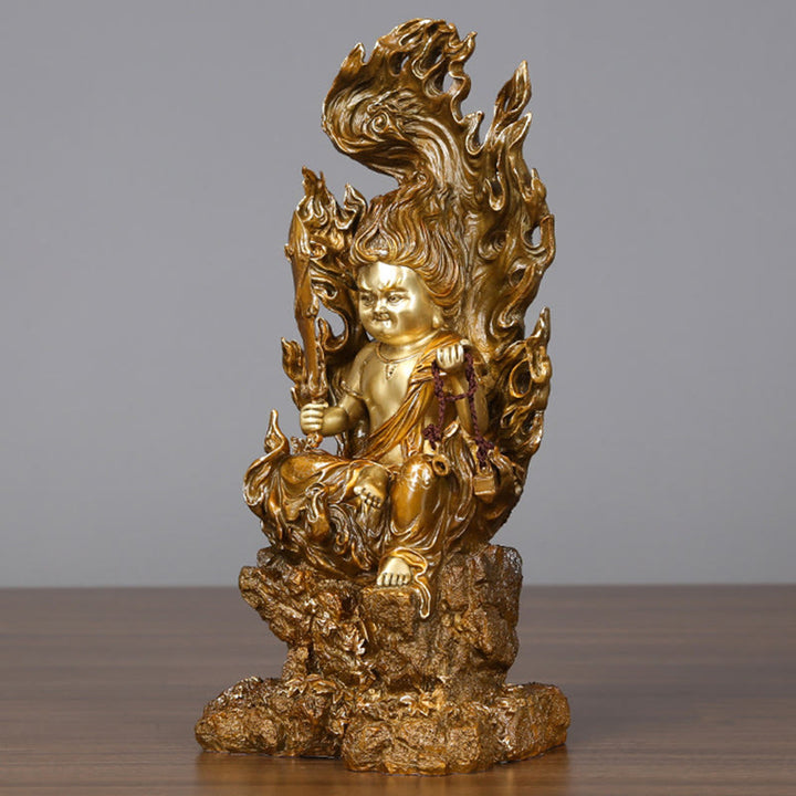 Buddha Stones不動明王 仏像 静寂の銅像 家へのお供え装飾