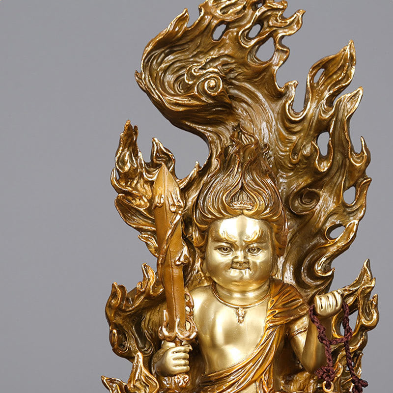 Buddha Stones不動明王 仏像 静寂の銅像 家へのお供え装飾