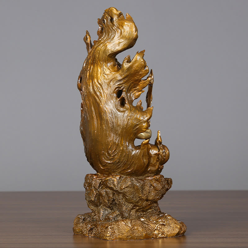 Buddha Stones不動明王 仏像 静寂の銅像 家へのお供え装飾