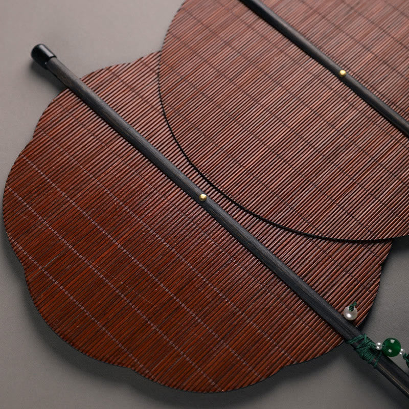 Buddha Stones手作り竹千里山河川長柄携帯扇風機