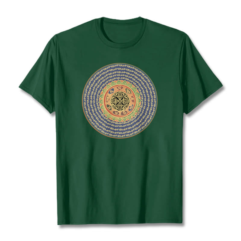 Buddha Stones 108オーム・マニ・パドメ・フムマントラ サンスクリット T シャツ - フォレストグリーン - 2XL - image 10