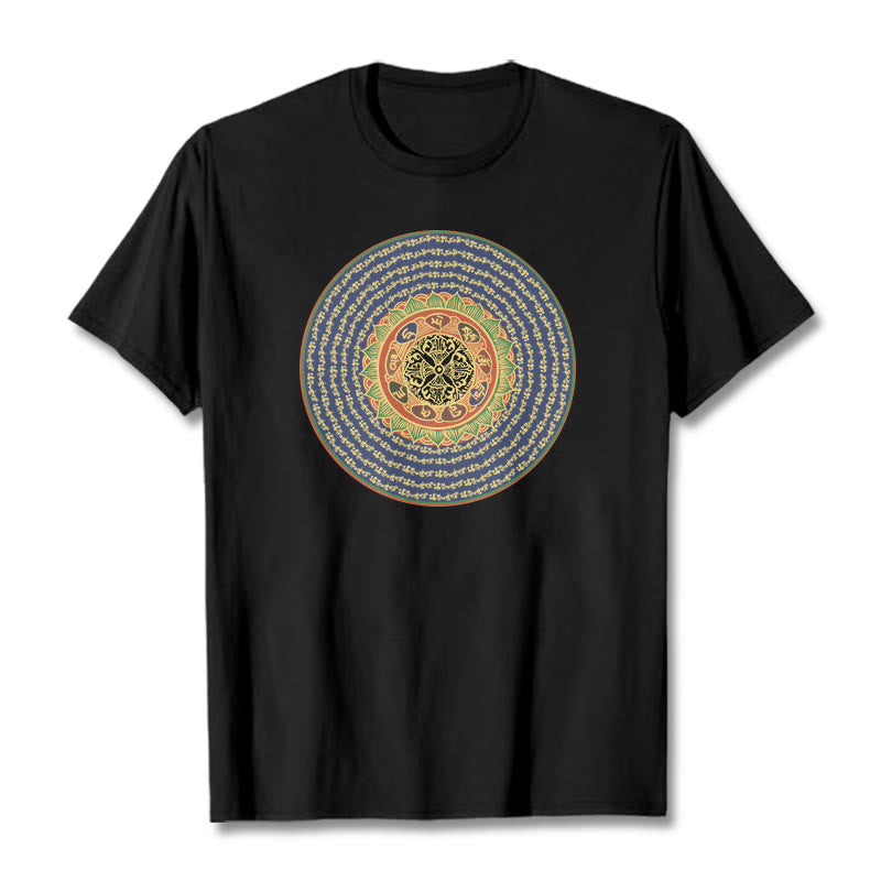Buddha Stones 108オーム・マニ・パドメ・フムマントラ サンスクリット T シャツ - 黒 - 2XL - image 6