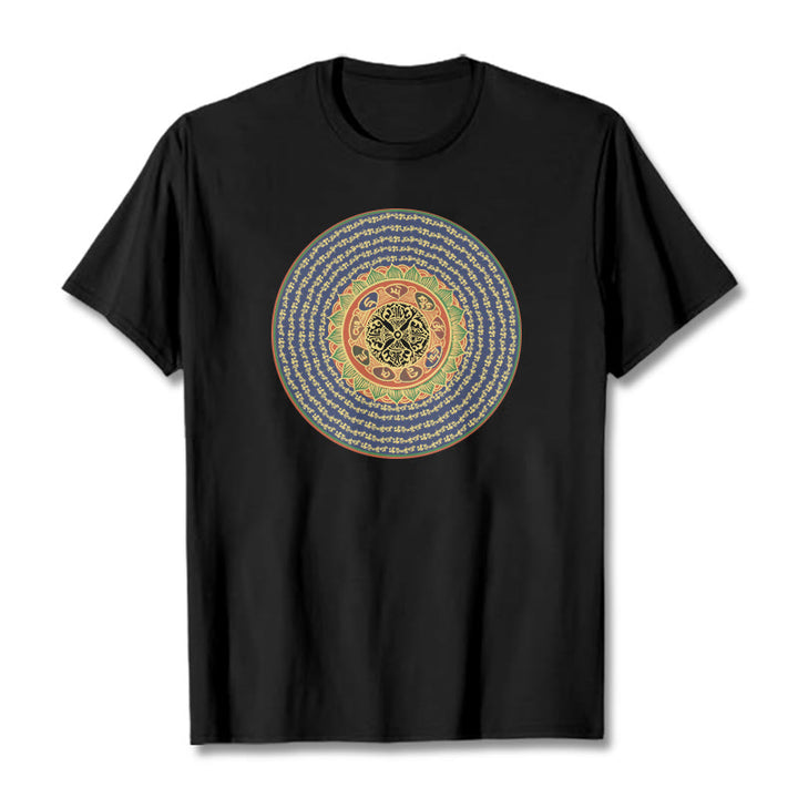 Buddha Stones 108オーム・マニ・パドメ・フムマントラ サンスクリット T シャツ - 黒 - 2XL - image 6